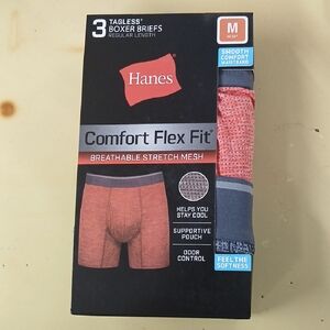 Hanes Mens Comfort Flex Fit Boxer Briefs - Orange and Gray Size M